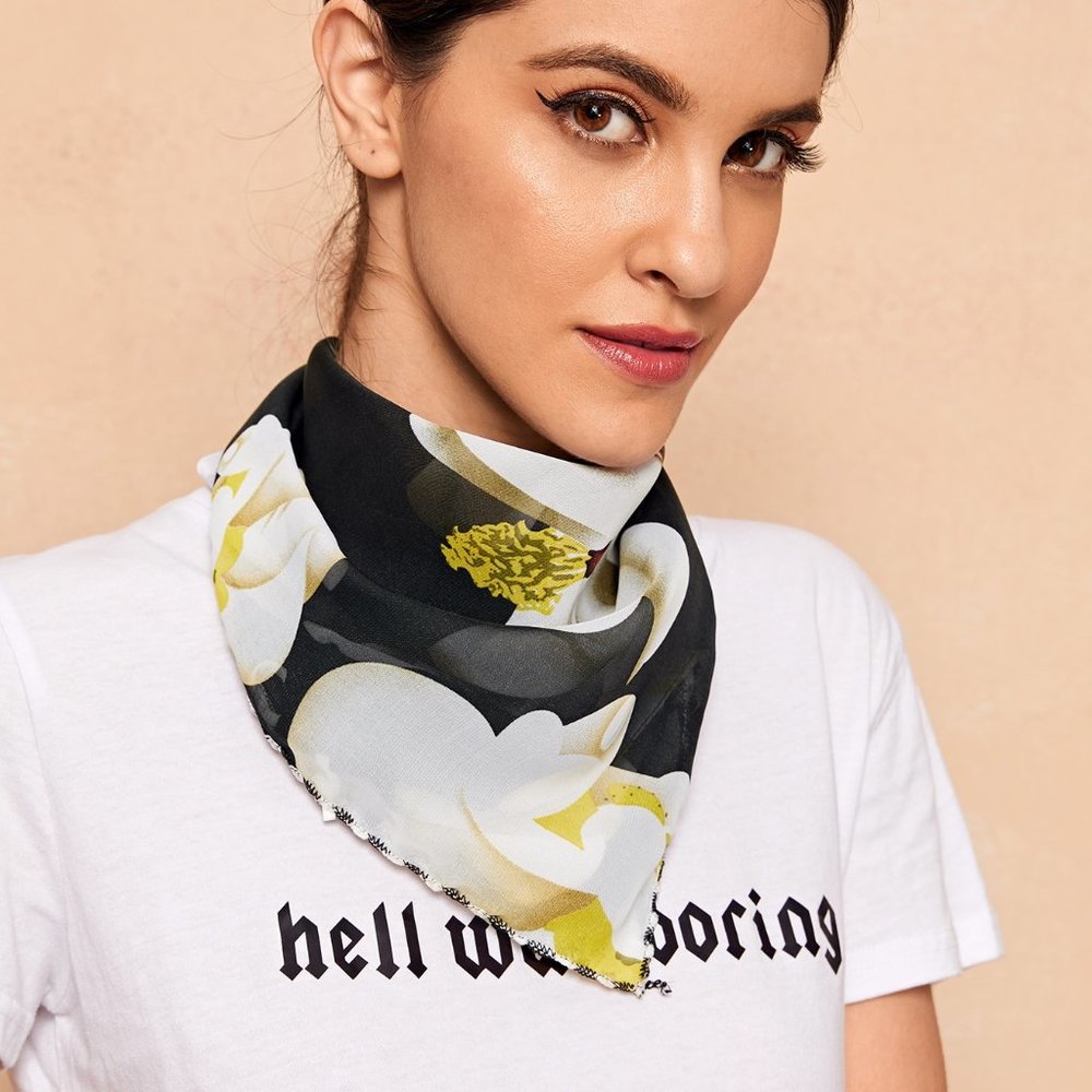 Flower Pattern Face Protection Mask Scarf - Picture 2 of 2